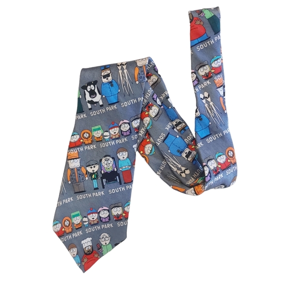 RM Style South Park Cartoon Character Novelty Print Fashion Tie Mens Workwear - Picture 1 of 11
